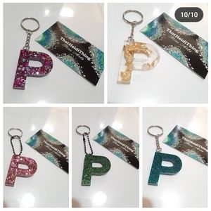 Bag charm Keychain Letter P